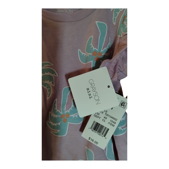 Purple Palm Tree Ruffle Top and Shorts Set Size 2T NWT - Picture 4 of 4